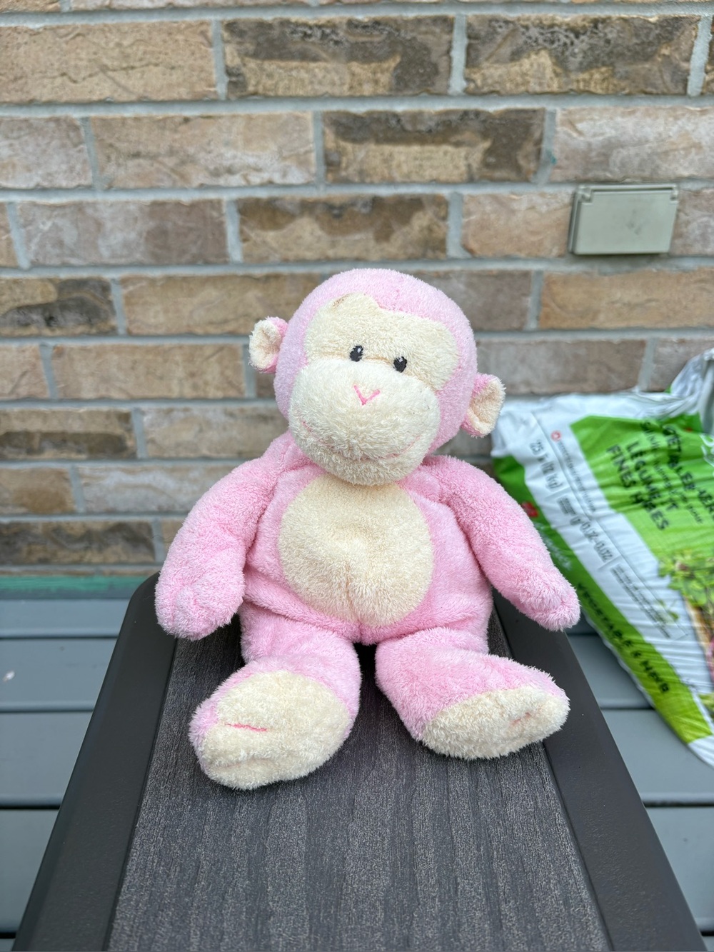 Ty Pluffies Baby Dangles Pink Monkey 10" Plush Stuffed Animal RARE HTF!